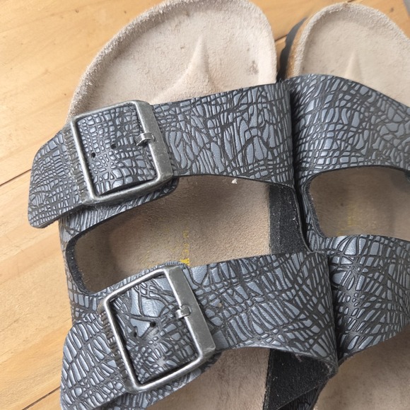 Birkenstock Papillio Arizona sandal Metallic Stones Black Womens Sz 38 - Picture 5 of 13